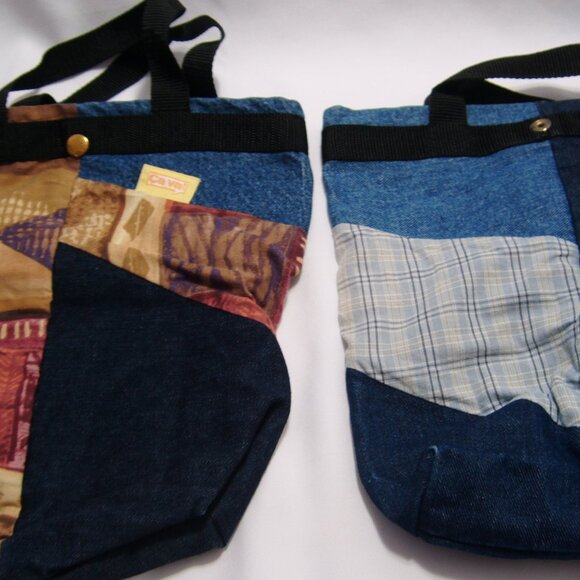 2 Fabric Wine Bottle Shopping Bags Reusable NEW - Picture 1 of 5